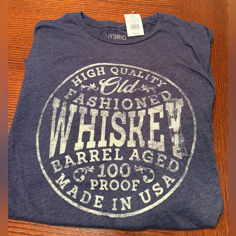 3XLT Hybrid & Company Navy Whiskey Graphic T-Shirt